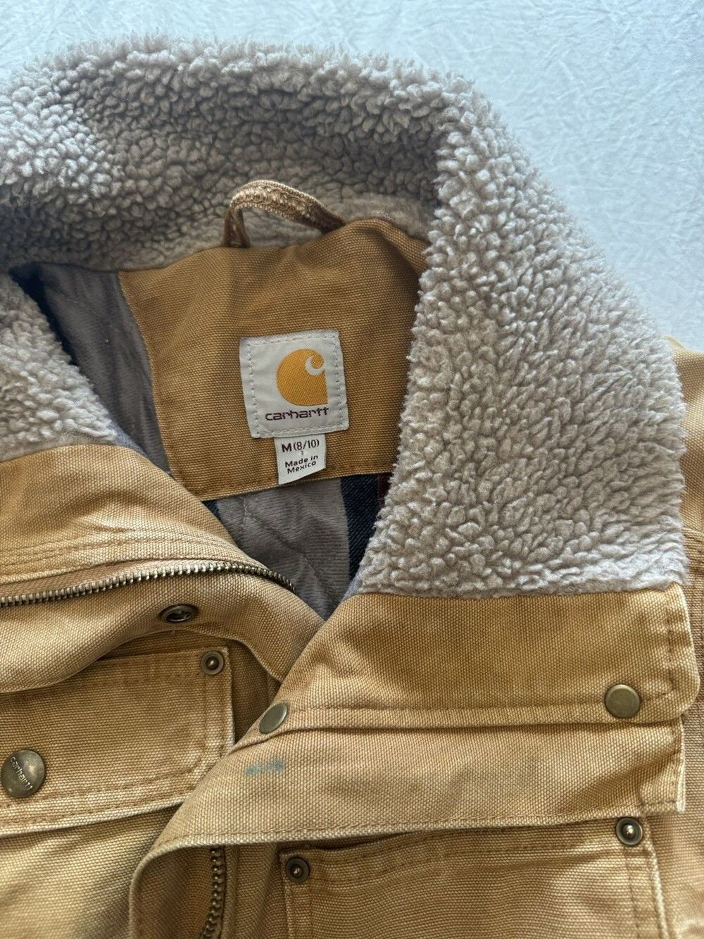 Carhartt Women’s Sandstone Wesley Coat Sherpa Lined Duck Canvas Jacket 102247 - Picture 4 of 13